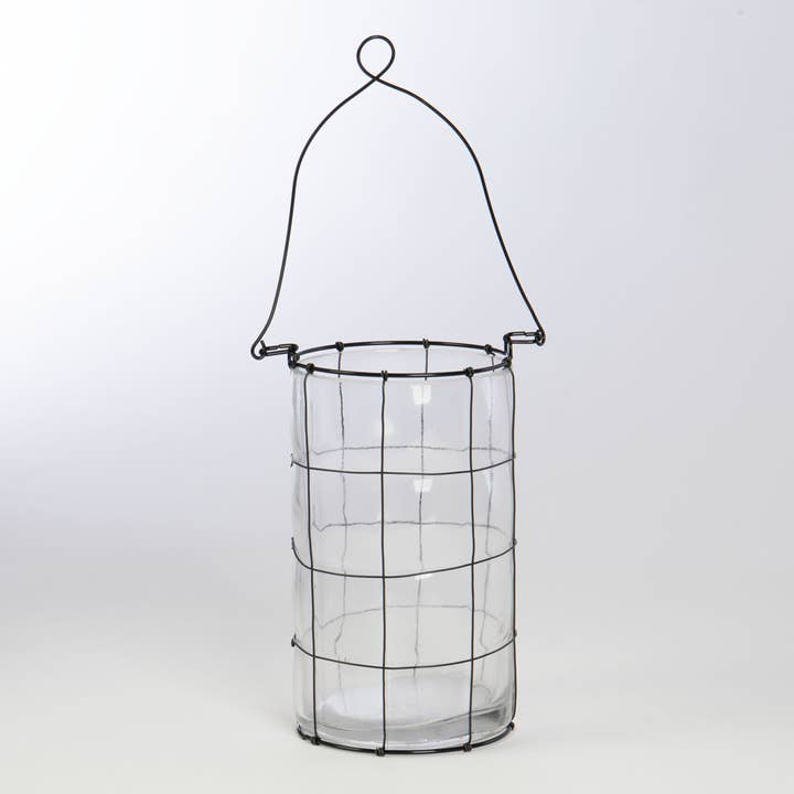 Willow Group - Wholesale Vase - RD WIRE/GLASS VASE DH **MM12**3