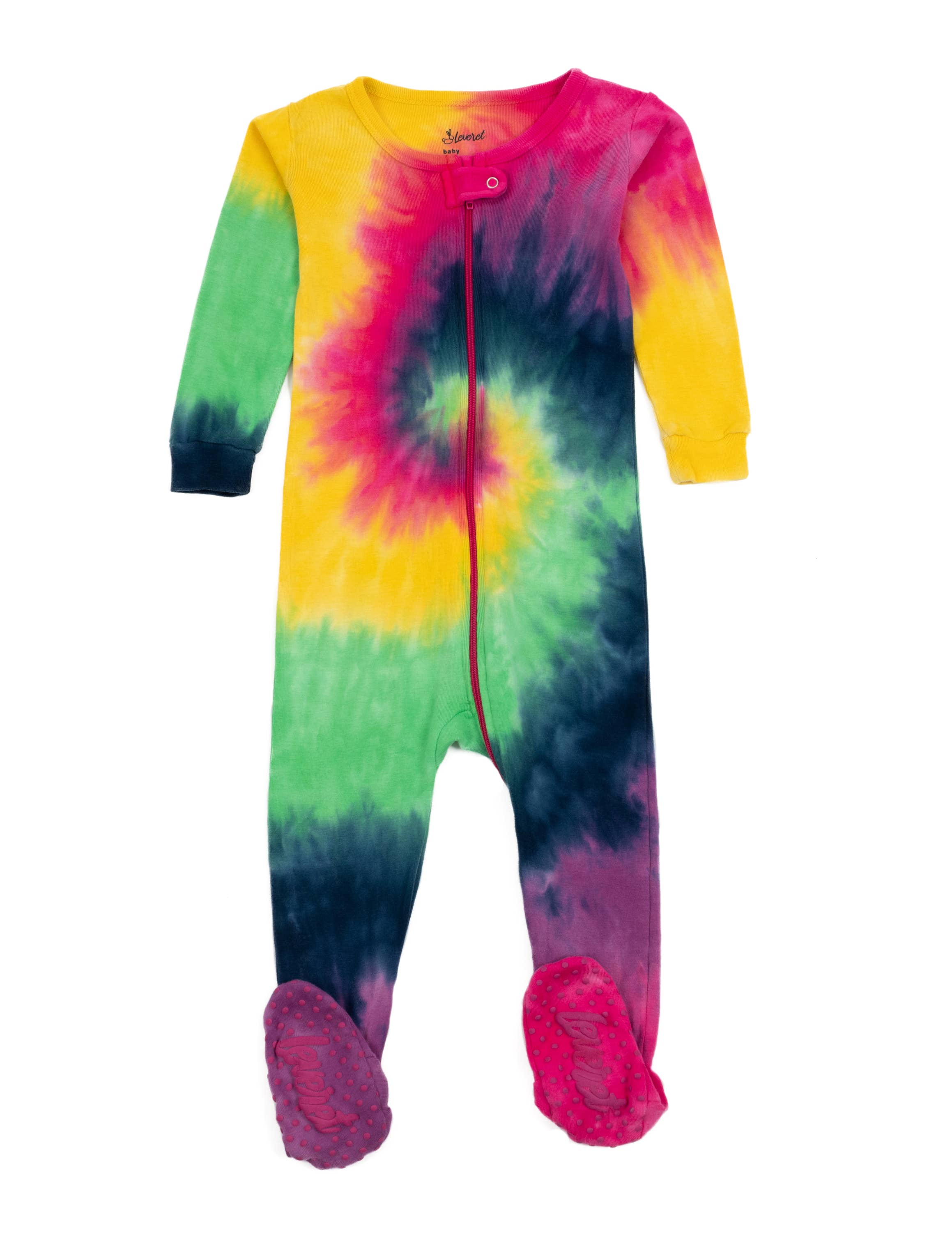 Leveret Pajamas - Vendita all'ingrosso Pigiamino - Neonati - Pigiama Tie Dye in cotone per bambini16