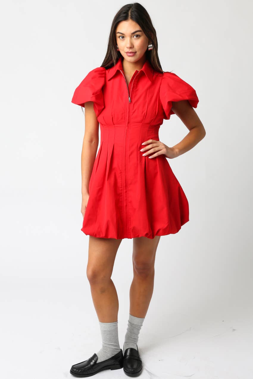 Olivaceous - Wholesale Dress - Women's - Melissa Bubble Mini Dress8