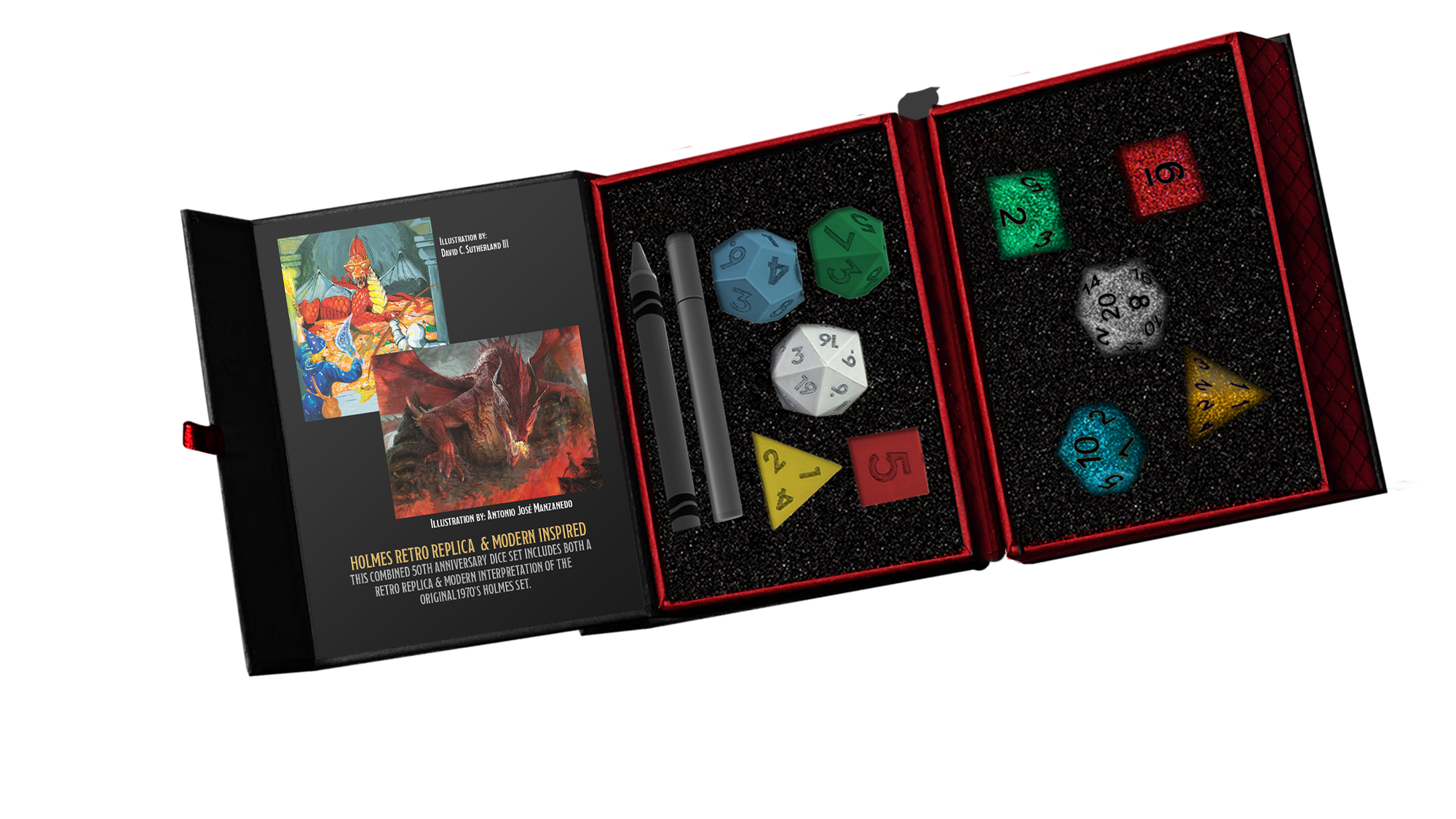 FanRoll by Metallic Dice Games - Wholesale Dobbelstenen - D&D 50e Jubileum Then/Now-set1