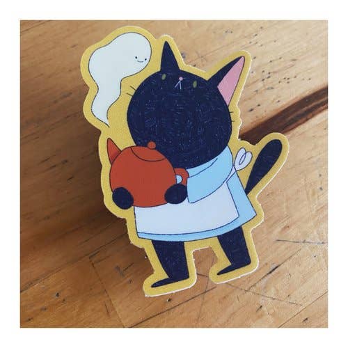 Sydney Warnes - Wholesale Sticker - Ghost-Tea Cat Sticker3