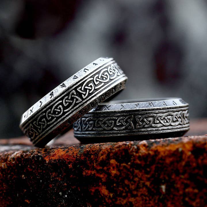 Viking Style Celtic Knot Rune Ring for wholesale by Gemcohub