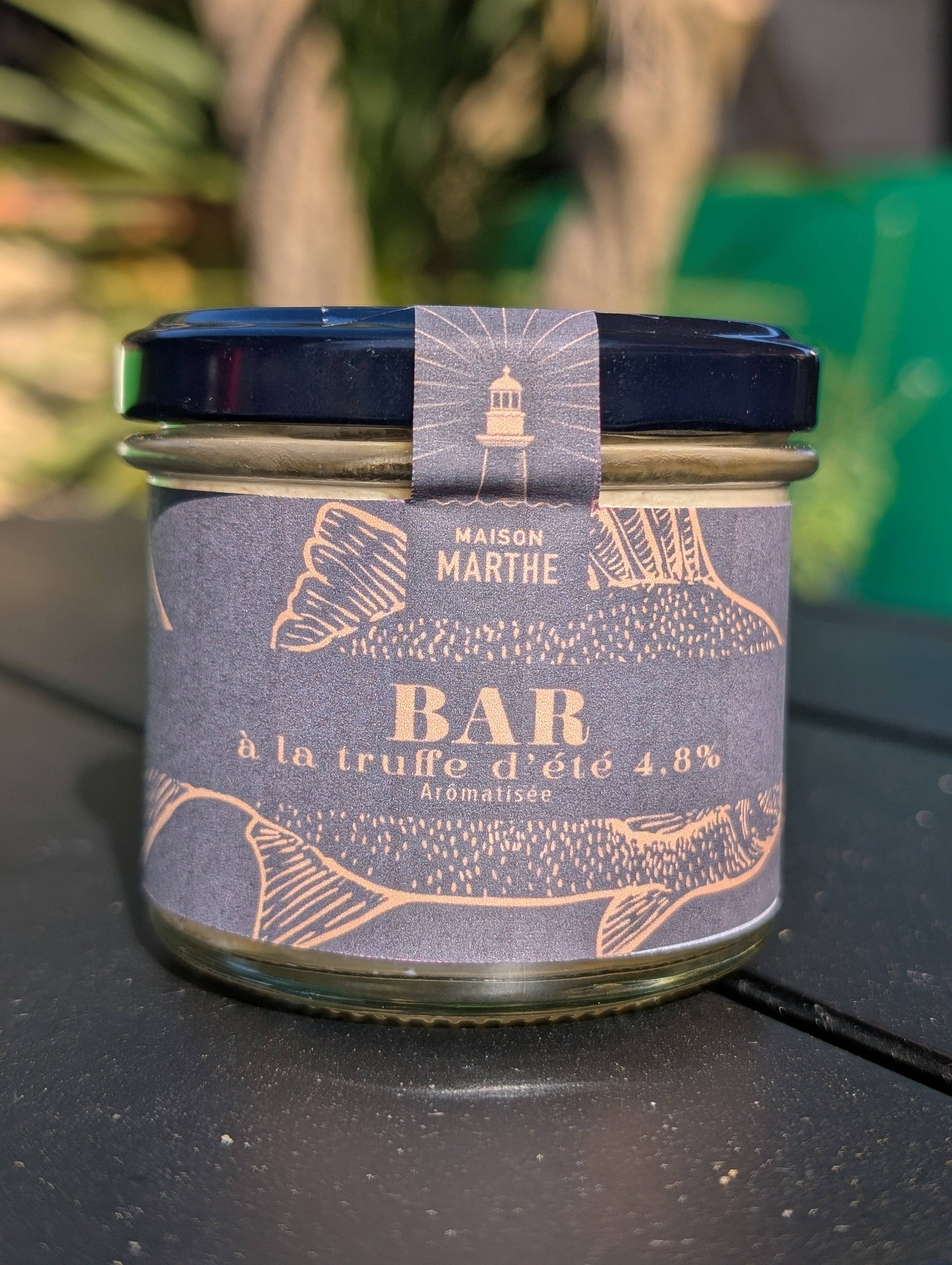 Conserverie Artisanale Maison Marthe - Oléron - Wholesale Fish/Seafood - PREMIUM SEA RANGE - Summer Truffle Sea Bass 4.8% - 90 g - Artisan Cannery Maison Marthe - Oléron1