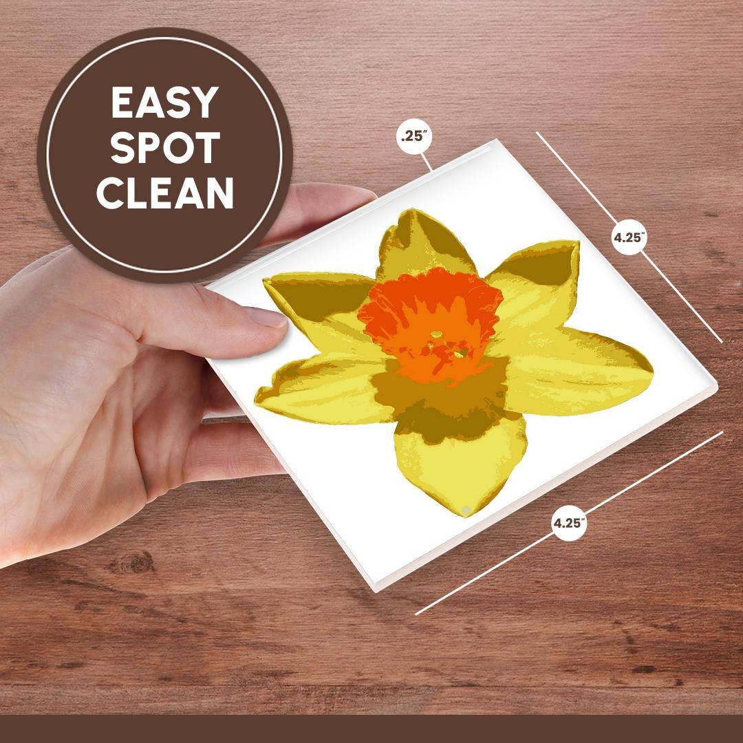 3dRose – Großhandel Untersetzer – 3dRose, Frühlings-Narzissen-Vektor isoliert, Untersetzer6