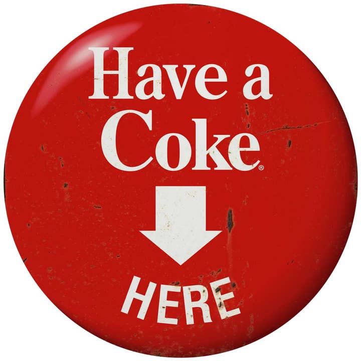 Coca-Cola Have Coke Here Disc Wall Decal Distressed for wholesale by RetroPlanet