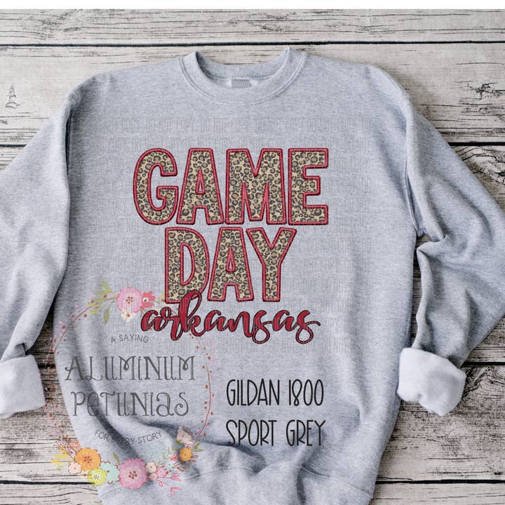 Aluminum Petunias - Wholesale Sweatshirt - Women's - Game Day Faux Embroidery Graphic Tee4