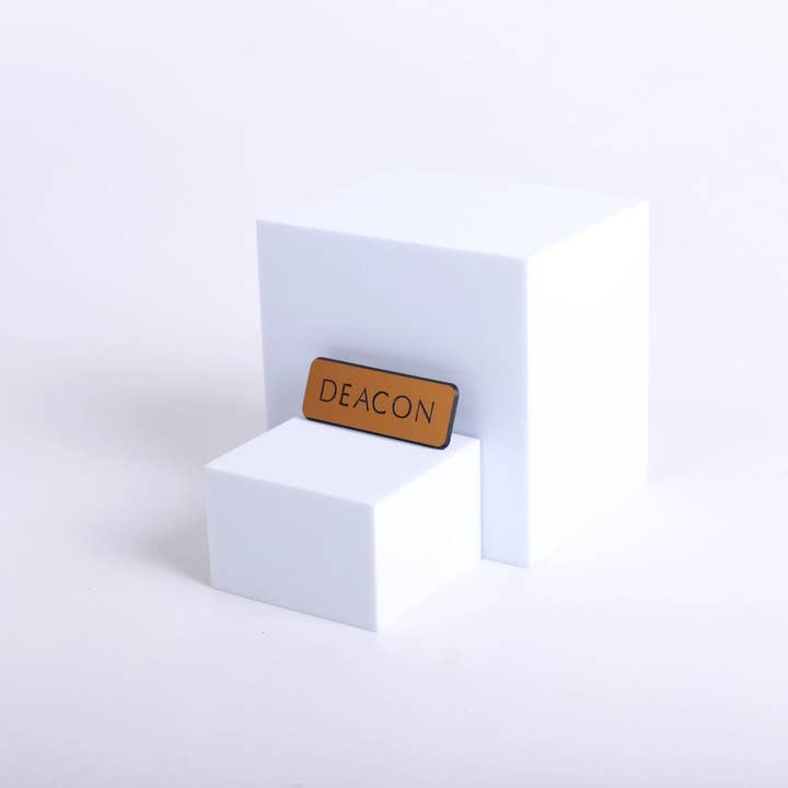 Badge Engraved Contemporary Deacon Gold Pin for wholesale by Swanson Christian Products