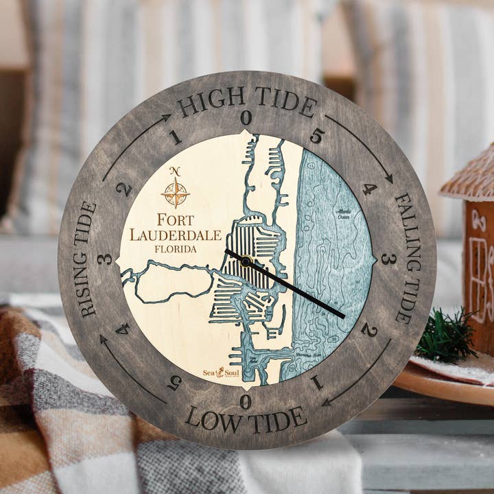 Sea & Soul Nautical Chart Art - Wholesale Wall Clock - Florida East Coast Nautical Chart Tide Clock-Many Locations67
