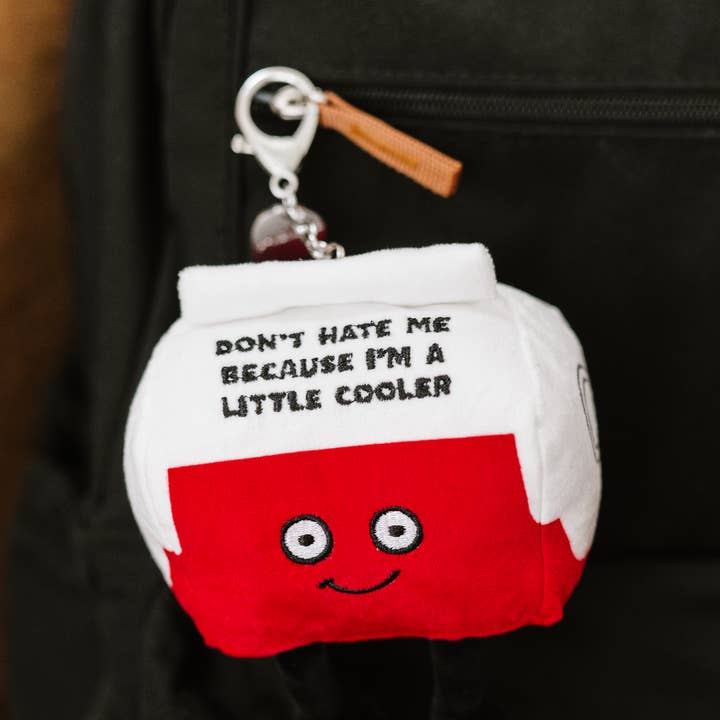 "Don't Hate Me" Cooler Plush Bag Charm Toy Funny Cute Gift for wholesale by Punchkins
