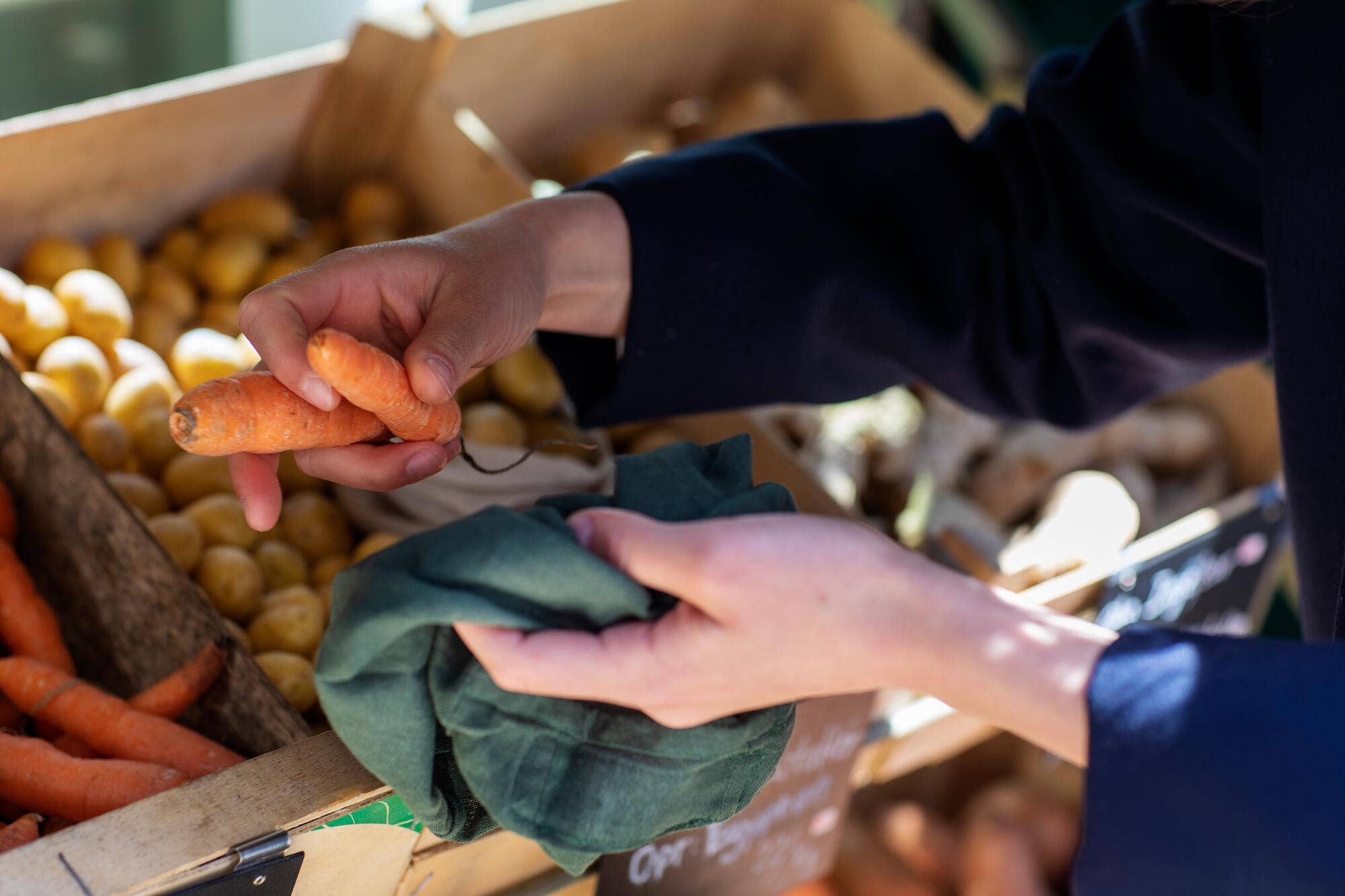 The Organic Company - Wholesale Zakje/kleedje voor voedsel - Food bag set - Donkergroen1