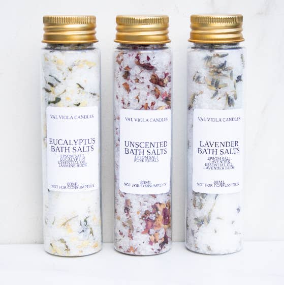 Val Viola Candles - Wholesale Bath Salts - Aromatherapy Bath Salts – 80ml Tube | Natural |Essential Oil0