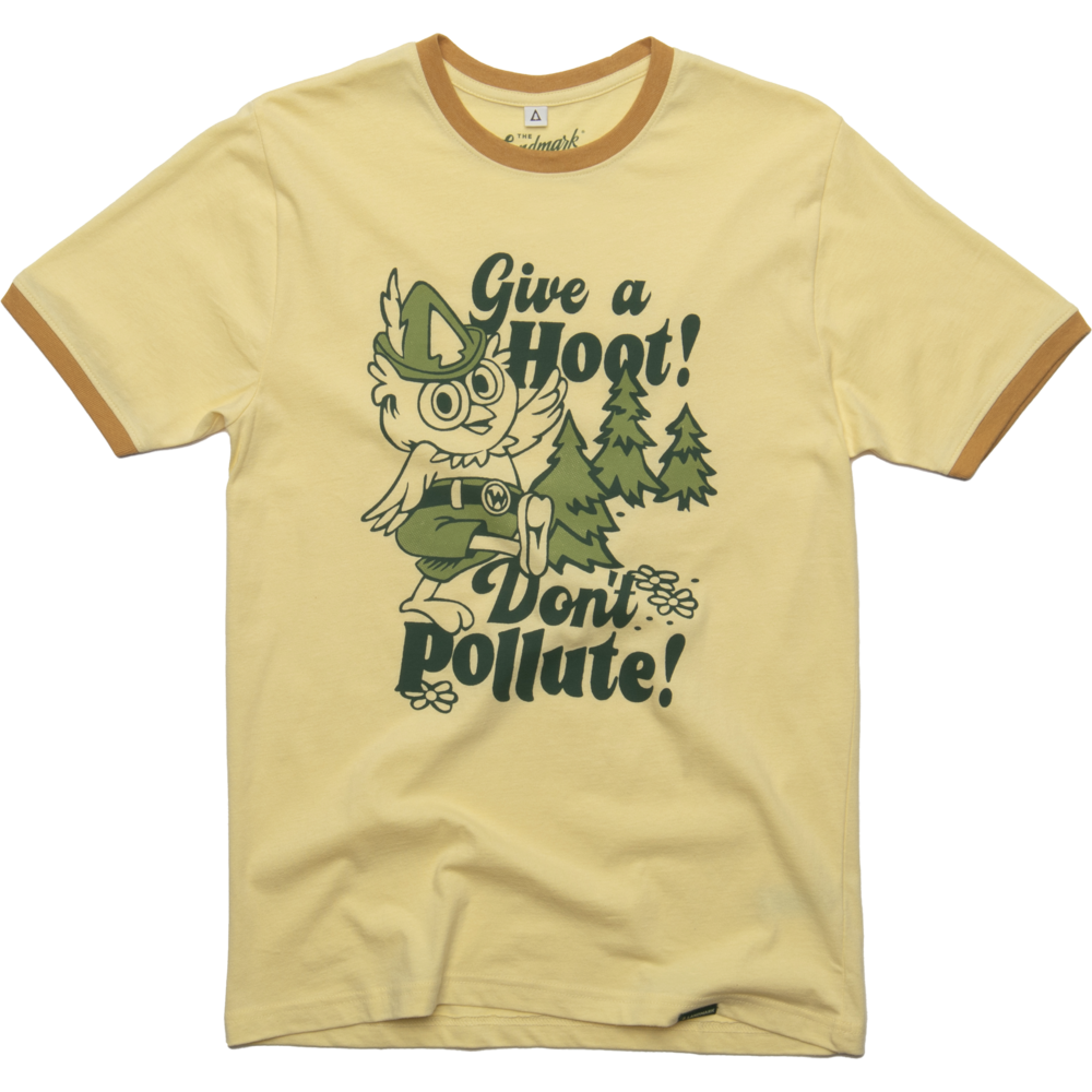 The Landmark Project - Wholesale Screen Printed T-Shirt - Unisex - Woodsy Owl Retro Unisex Short Sleeve Ringer Tee0