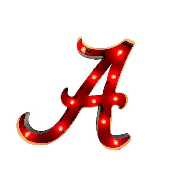 Alabama A Illuminated Recycled metal wall decor for wholesale by Lrt Sales LLC