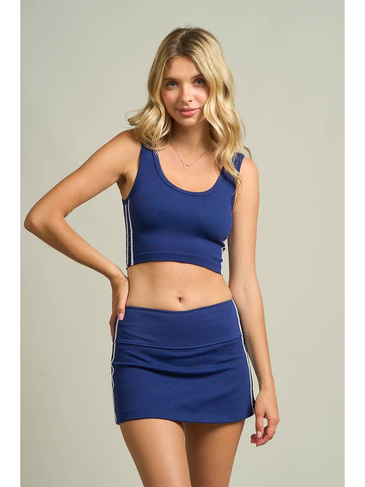 ANWND - Wholesale Top & Skirt Set - Women's - 54377SET - CONTRAST BINDING TANK TOP AND SKORT (
