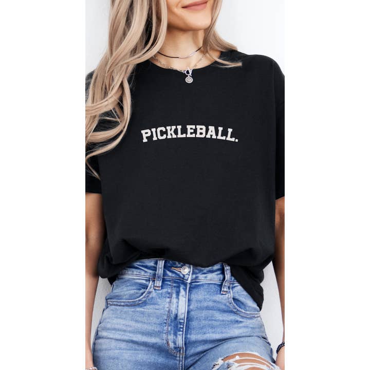 Pickleball Sort T-shirt, Pickleball Holdspiller Gave T-shirt for engroshandel hos Hunter Kouture