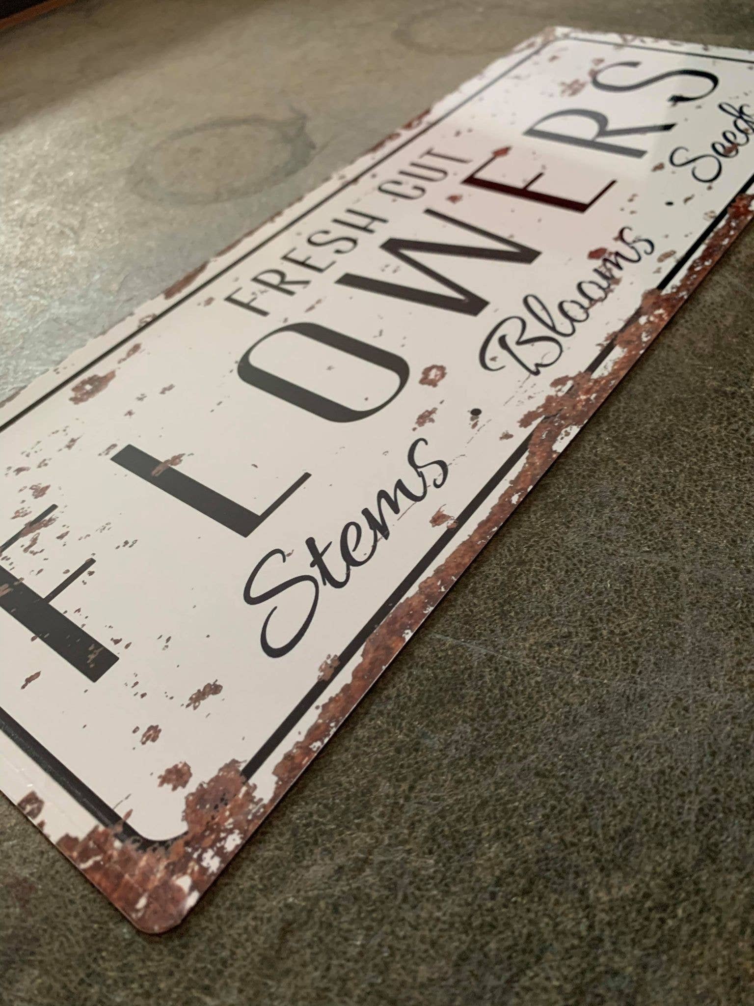 The British Metal Signs Company - Vendita all'ingrosso Cartelli - Insegna Vintage in Metallo con Scritta 'Fresh Cut Flowers' per Cucina2