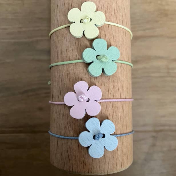 Luna-Leena - handmade in Nepal - Wholesale Beaded Bracelet - Kids - kids bracelet bloom blue - L15 cm - handmade in Nepal4