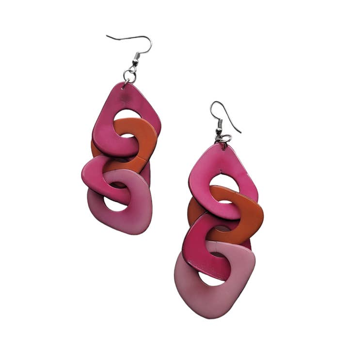 Tagua mutter långa kedjade örhängen färgglada kombinationer för wholesale av Organic jewelry by Allie