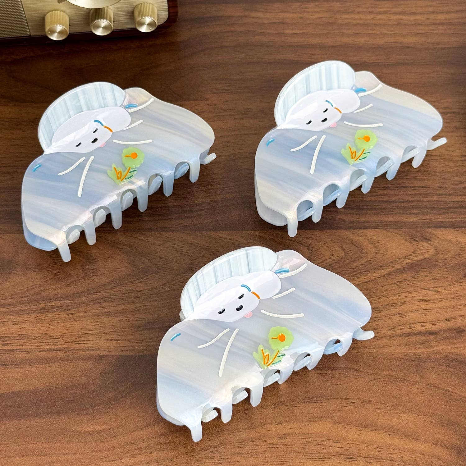 A Tegneserie Skyformet Hvalpemønster Acetat Hårklemme for engroshandel på Faire1