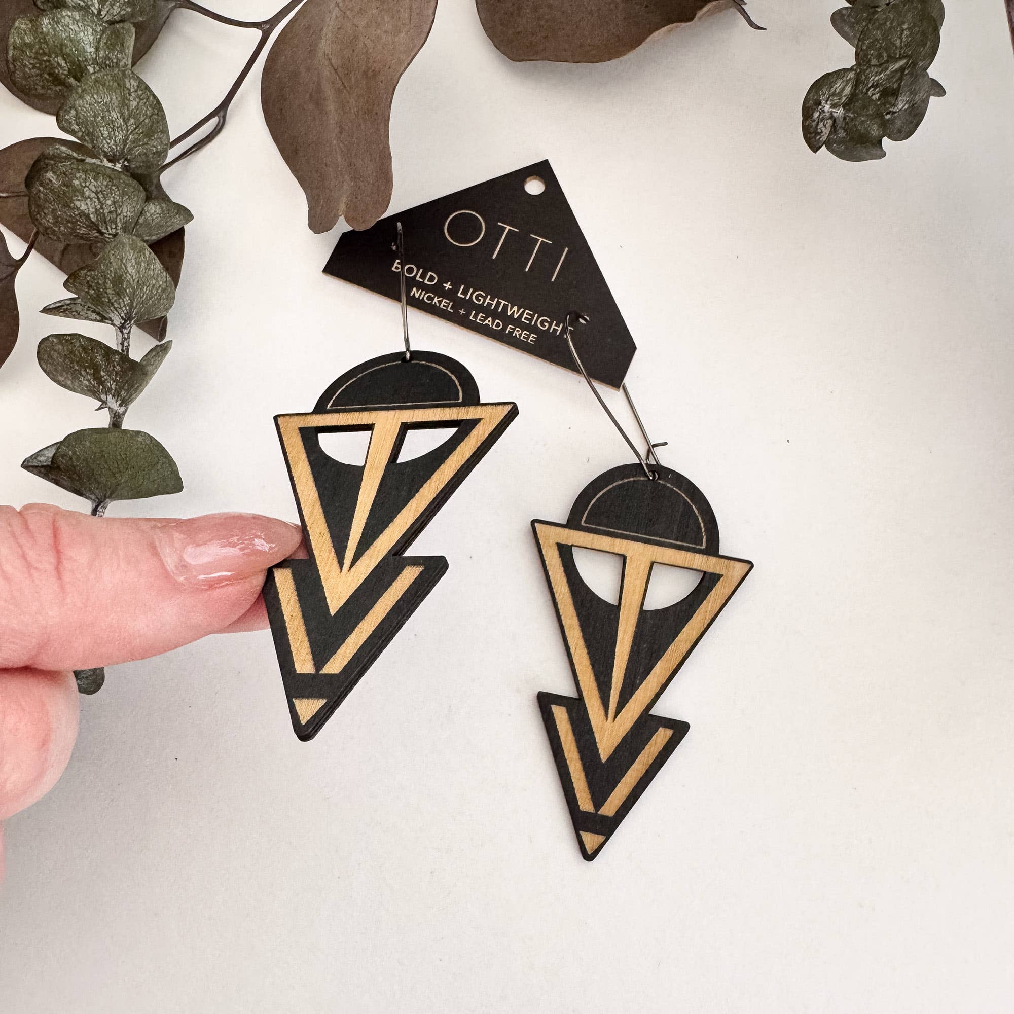 OTTI - Wholesale Dangle Earrings - Lightweight Architectural Earrings: COVEN (3 color options)1