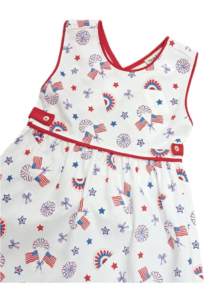 Marco and Lizzy - Wholesale Dress - Kids - Star Spangled Banner Crisscross Dress2