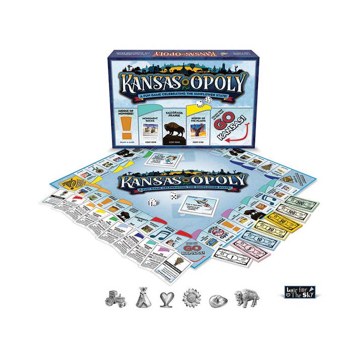 Outset Games and Cobble Hill Puzzles - Wholesale Board Game - Kansas-Opoly (state) Board Game2