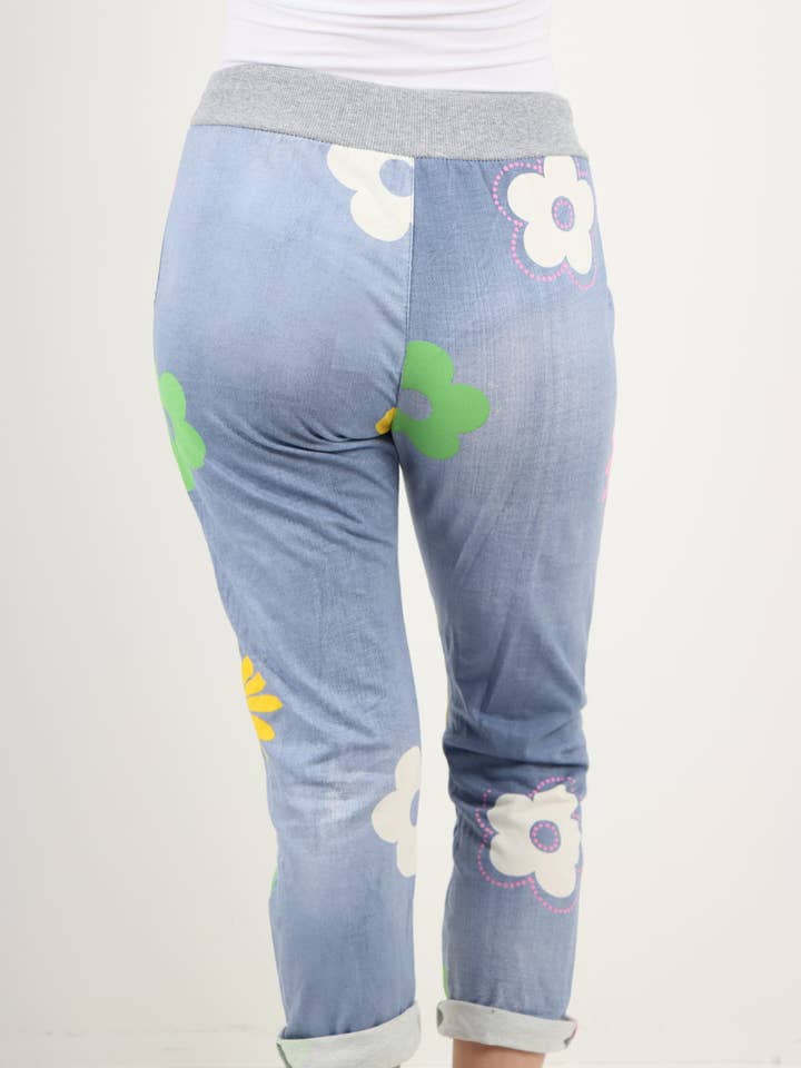 Miss Bold - Wholesale Pants - Women's - Italian Ditsy Floral Printed Cotton Trousers11