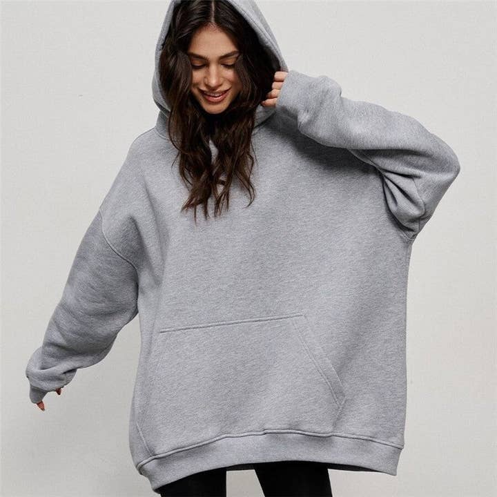 Fleece Lös Hoodie med Fickor för wholesale av OceanusSwim