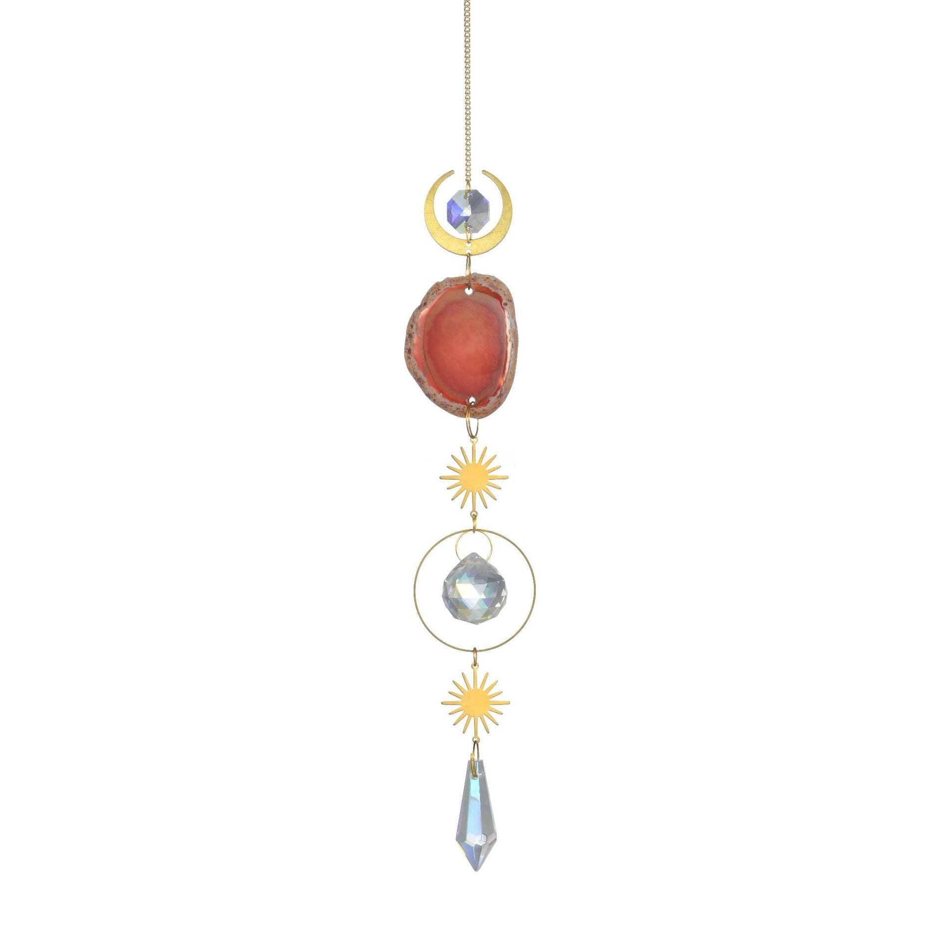 Dipped Shop - Wholesale Suncatcher - Colorful Agate Sun Moon Crystal Suncatcher DP25D6871