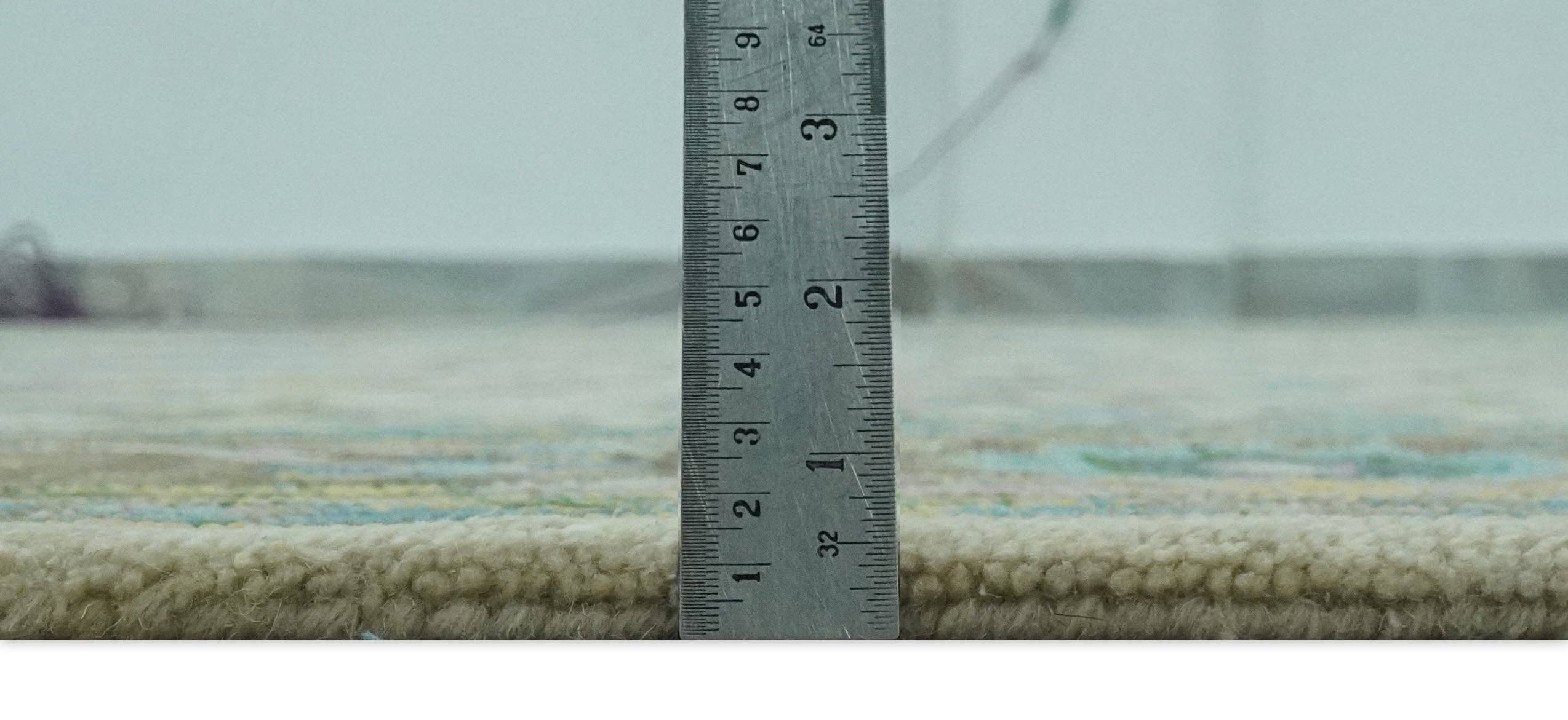 The Rug Decor, Inc. – Großhandel Teppichvorleger – Maßgefertigter beige, blau und lila traditioneller handgetufteter Wollteppich mit Blumenmuster7