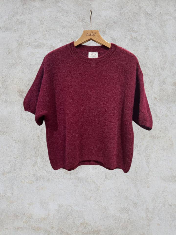 NAÏS PARIS - Wholesale Knit Sweater - Women's - ROUND NECK SHORT SLEEVE SWEATER IN SUPERFINE ALPACA27