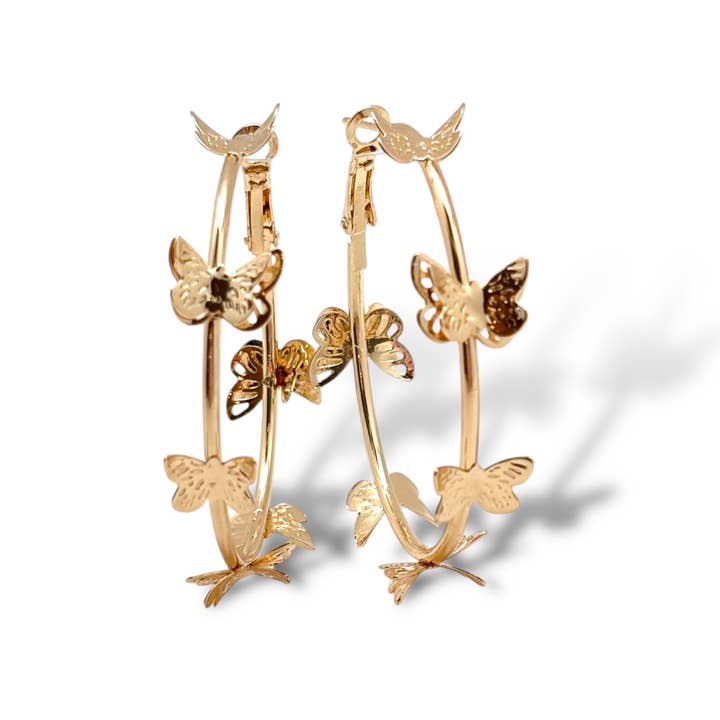 Shiver + Duke - Wholesale Hoop Earrings - Butterfly Hoops