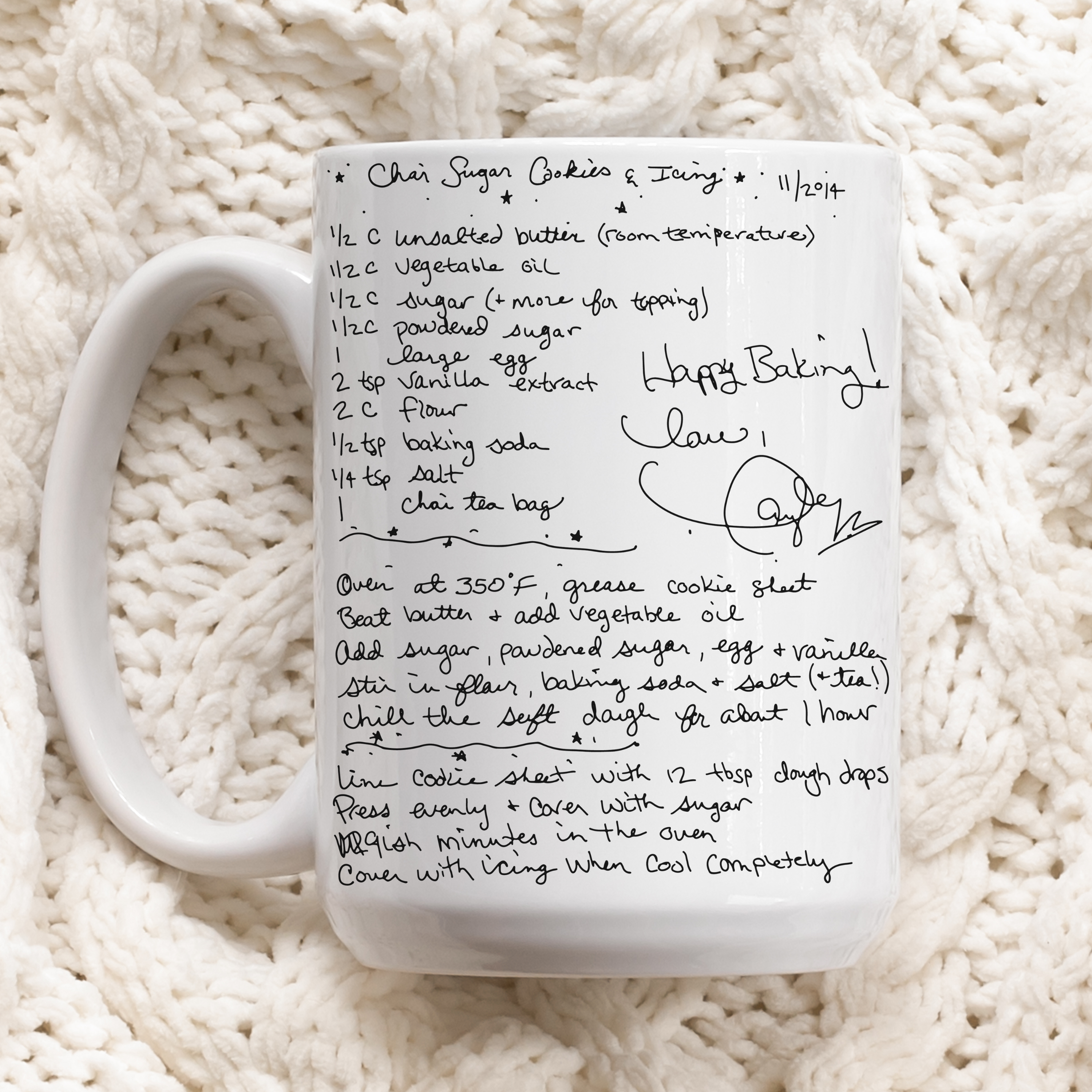 Nearly June Design Co - Wholesale Coffee Mug - Taylor's Chai Sugar Cookie & Icing Recipe Ceramic Mug0