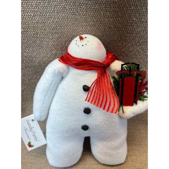 Sandy Pants Snowmen - Wholesale Christmas Decoration - Fleece Stuffed Snowman_Sandy Pants Classic_Sled