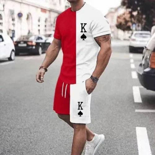 Ensemble coordonné de style simple et élégant pour hommes décontractés, shorts en tissu maillé en polyester avec lettres. pour la vente par Aromatized Collection