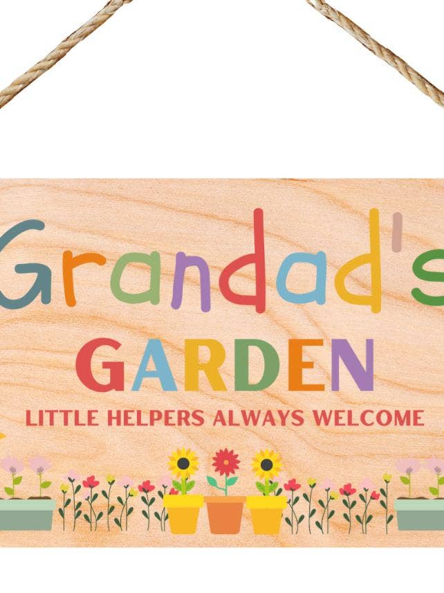 Second Ave Grandad's Garden targa rettangolare in legno da appendere per la festa del papà per la vendita all'ingrosso da parte di Second Ave Gift Company