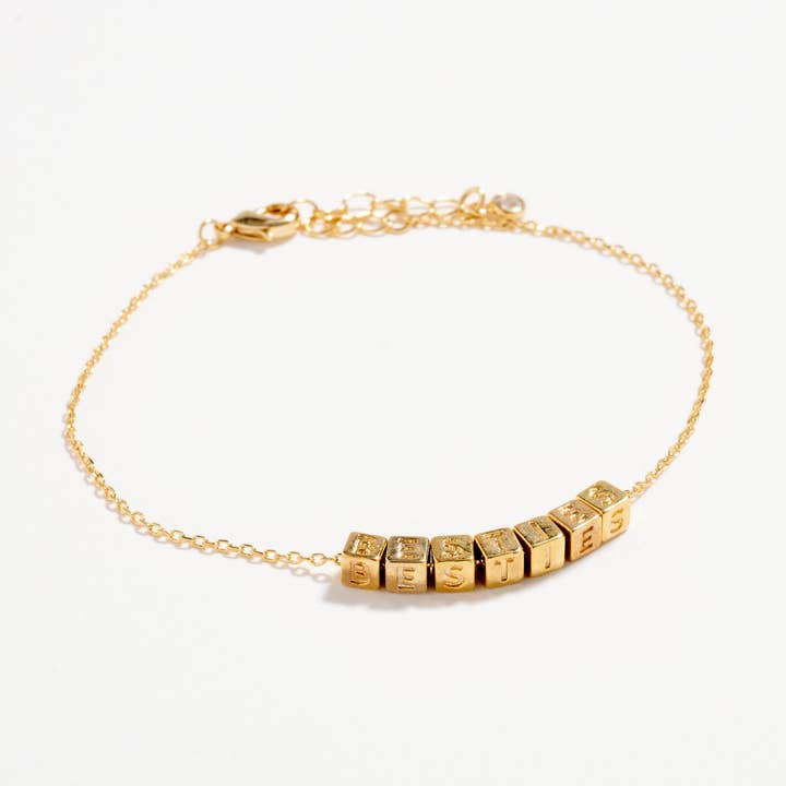 GD Gold Dipped BESTIES Bracelet – Friendship Letter Chain for wholesale on Faire0