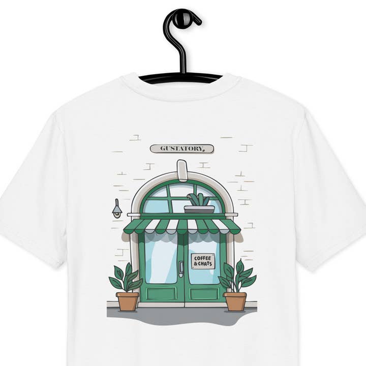 GUSTATORY Coffee & Chats Ekologisk Bomull Broderad T-shirt för wholesale av ANCHOR & CREW