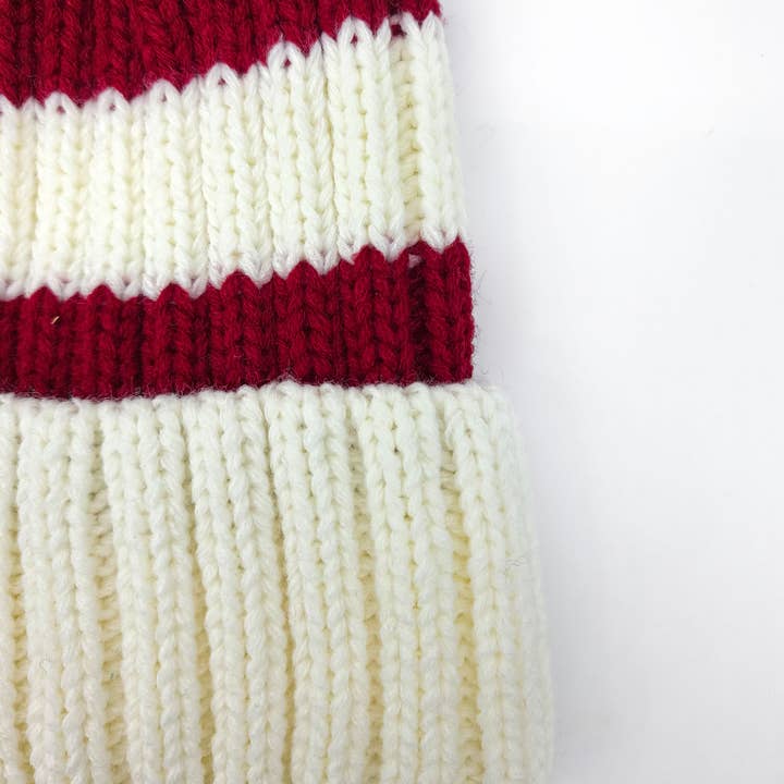 Snazzy Santa - Wholesale Beanie - Unisex - Coarse Knitted Santa Beanie Classic Red and White Striped2