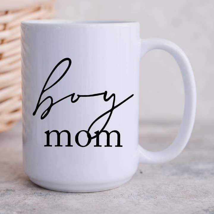 Boy Mom 15oz Coffee Mugs for wholesale by SheMugs