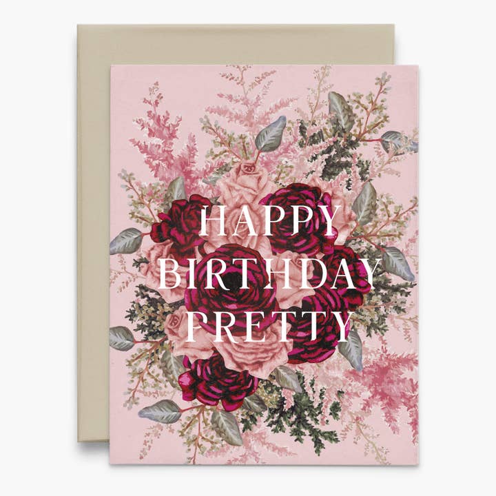 Wintry Florals Happy Birthday Pretty | Greeting Card for wholesale by Midcoast Affair