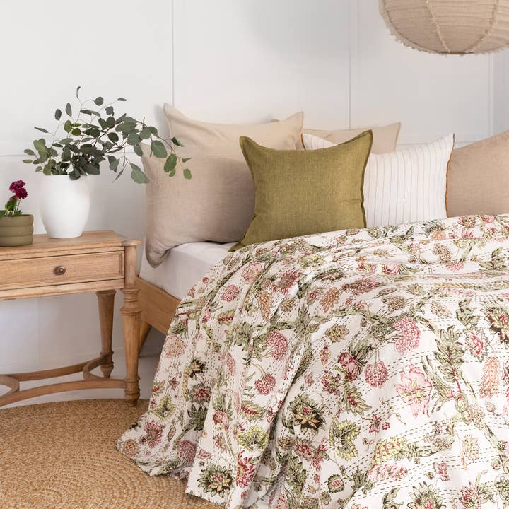 Linen Connections – wholesale Quilt – Indian Kantha Quilt Blanket Bedspread Coverlet - Kalista0