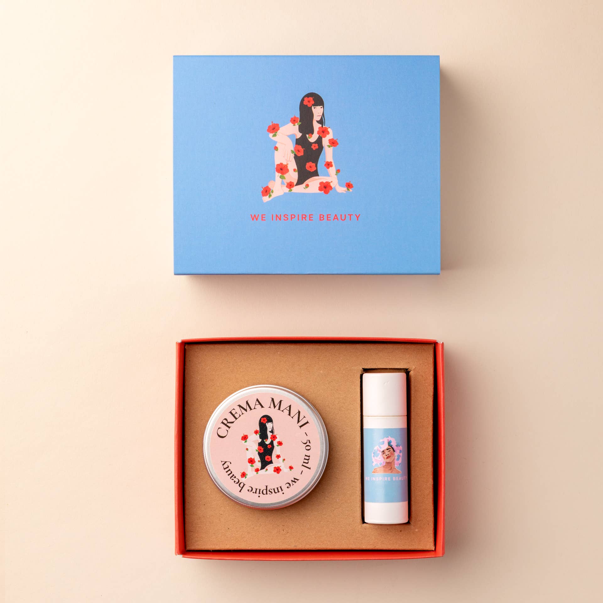 We Inspire Beauty - Wholesale Hand Cream/Lotion - Hand cream box + Lip balm "Sweet cuddle"0