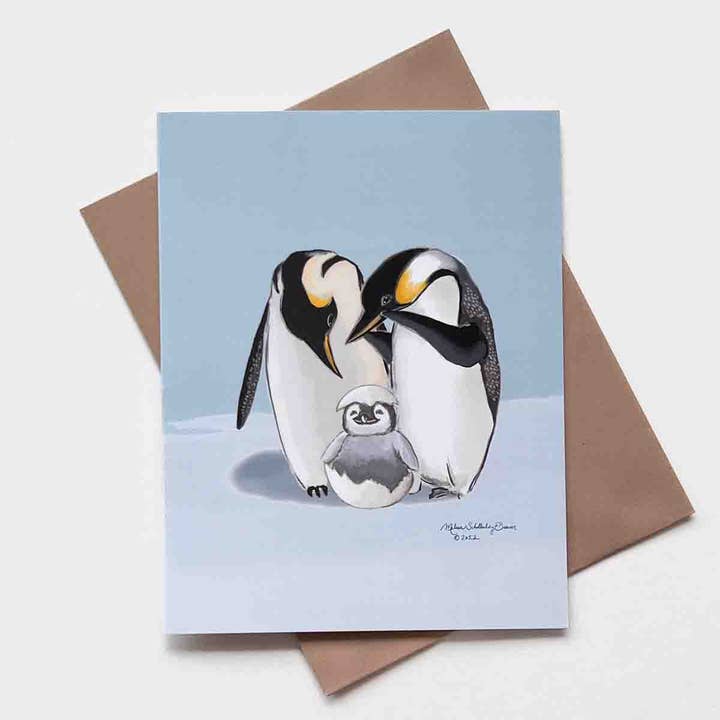 Tarjeta de familia de pingüinos para venta al por mayor de True North Creations