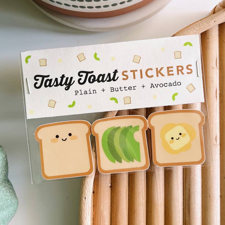 Matcha Paper Co. - Wholesale Sticker - Tasty Toast Vinyl Sticker Pack0