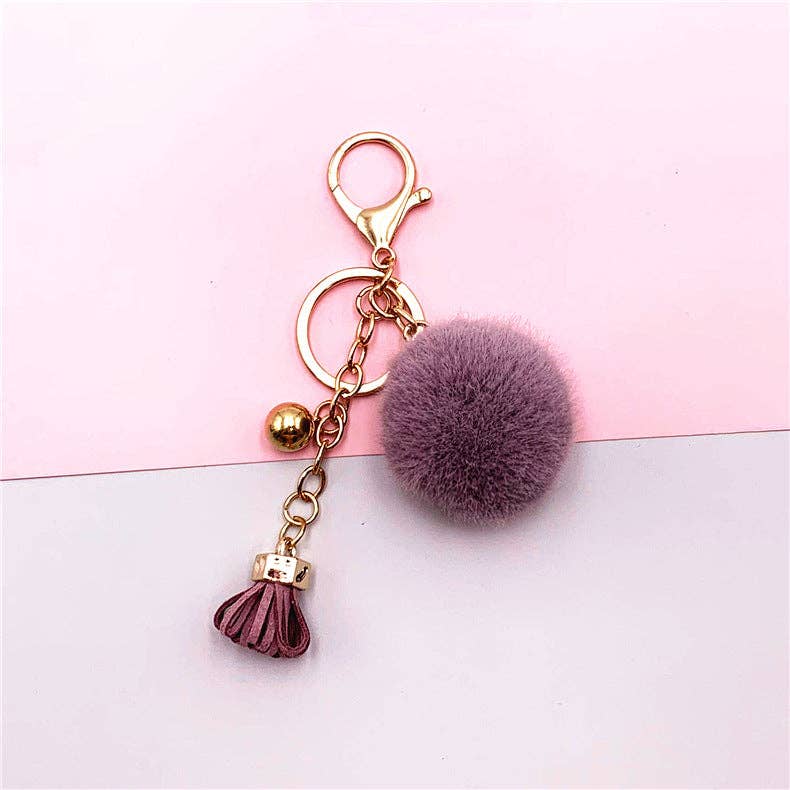 VividLux - Wholesale Keychain – Women's - Cute Fluffy Pom Pom Keychain Plush Bag Charm Bag Charm3