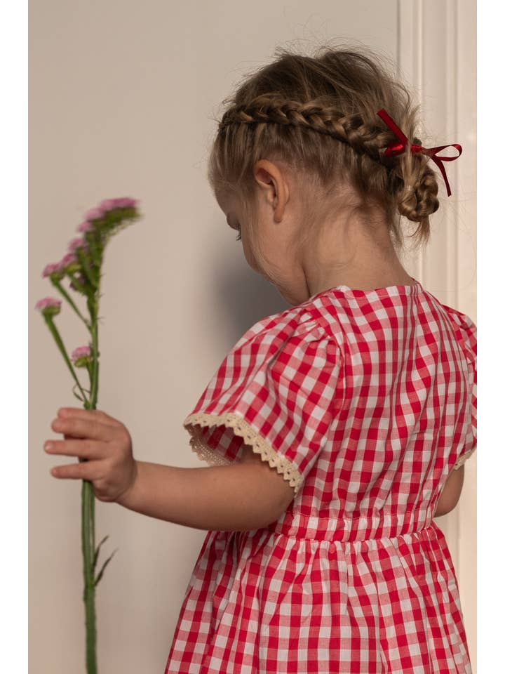 LES ENFANTINES - Venta al por mayor Vestido - Niños - Vestido Flamenco Vichy Frambuesa