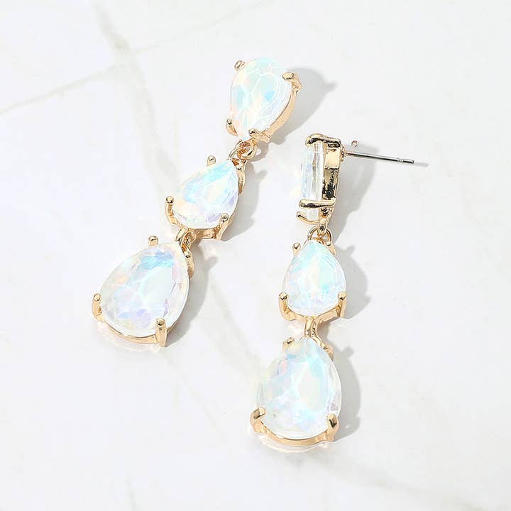 Sensibling Corp. - Wholesale Dangle Earrings - Teardrop Stone Link Dropdown Evening Earrings6