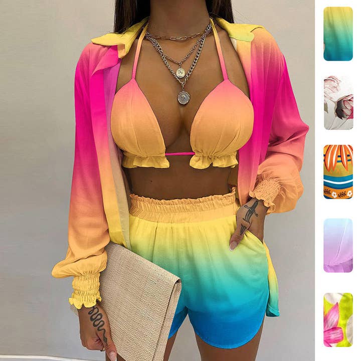 Women's Stylish Floral Print Tank Top and Shorts Set for wholesale by Halcyon Outfitters®