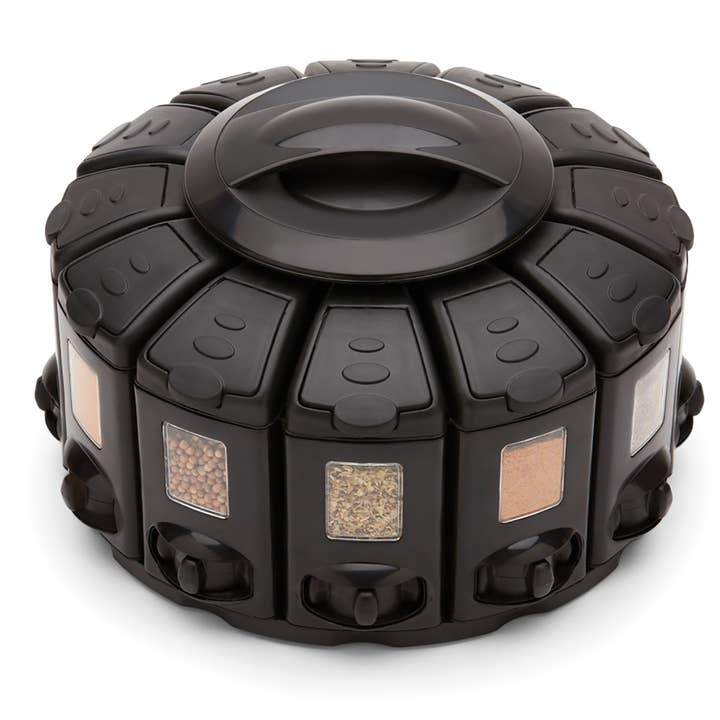Fox Run Brands - Wholesale Spice Rack - KitchenArt Select-A-Spice Auto-Measure Carousel, Black, 9.5"